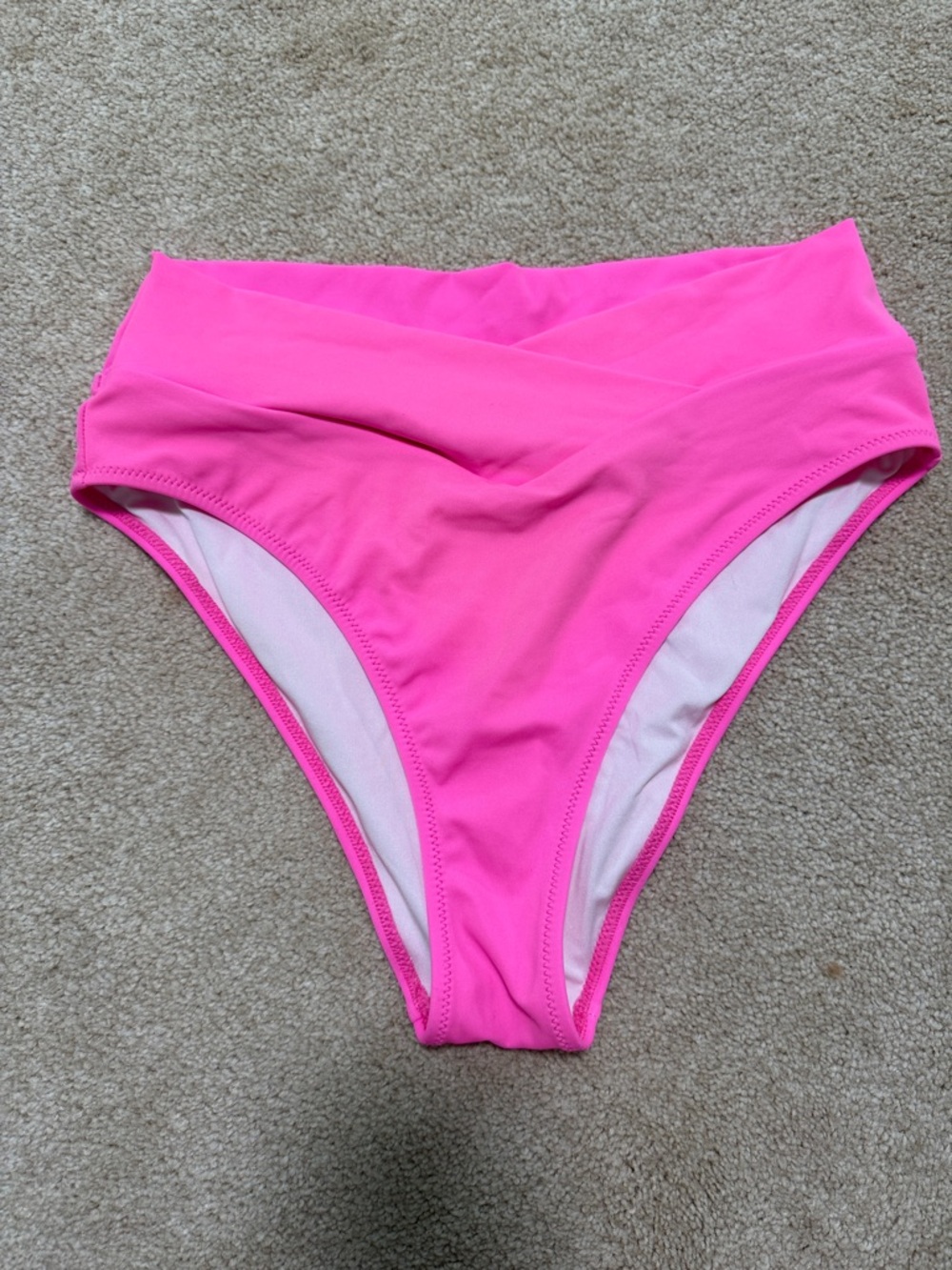 PINK Victoria's Secret High-Waist Bikini Bottoms in Hot Pink